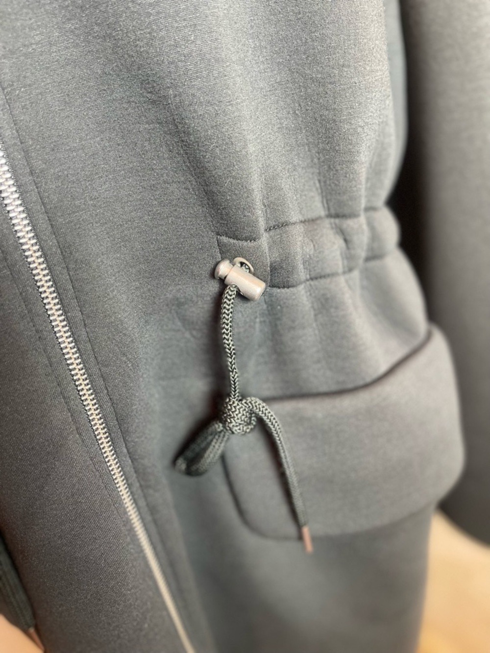 COS Oversized Zip-Up Hoodie Jacket Sz M Gray Cargo Minimalist Quiet Luxury - Picture 6 of 12